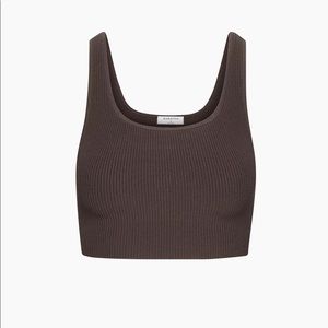 Babaton Sculpt Knit Squareneck Cropped Tank